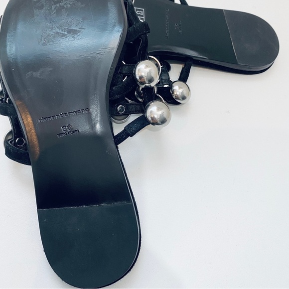 Alexander Wang black suede cage flats with silver studs NEW - Picture 4 of 4